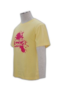T164 印製t- shirt    t恤印刷 t恤工作室  團體班衫供應商     米黃色